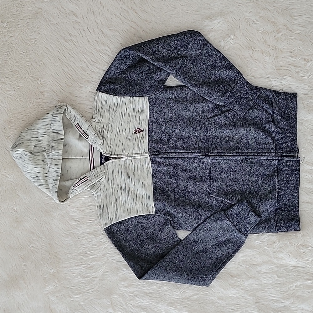 US Polo Assn Full Zip Hoodie Blue/white Boys Size 10/12